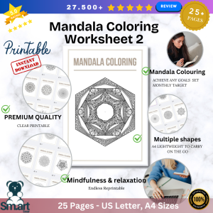 Mandala Colouring Worksheet Set 2